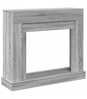 vidaXL Fireplace Surround Grey Sonoma 100x30x87.5 cm Engineered Wood