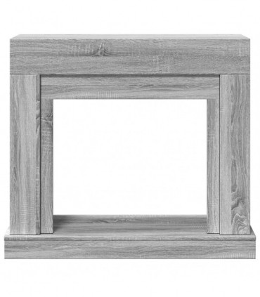vidaXL Fireplace Surround Grey Sonoma 100x30x87.5 cm Engineered Wood