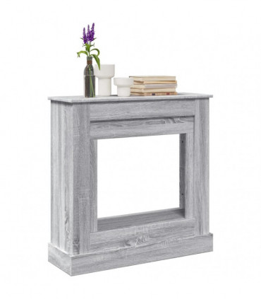 vidaXL Fireplace Surround Grey Sonoma 90x30x90 cm Engineered Wood