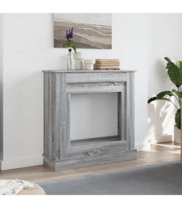 vidaXL Fireplace Surround Grey Sonoma 90x30x90 cm Engineered Wood