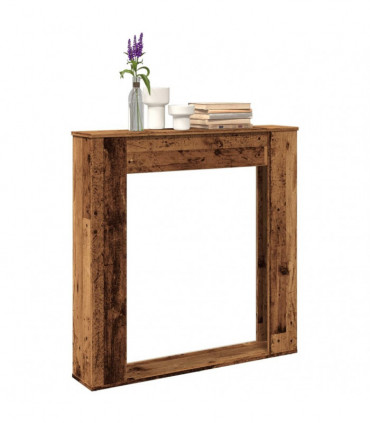 vidaXL Fireplace Surround Old Wood 100x20x100 cm Engineered Wood