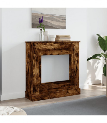 vidaXL Fireplace Surround Smoked Oak 90x30x90 cm Engineered Wood