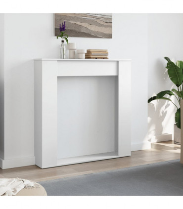 vidaXL Fireplace Surround White 100x20x100 cm Engineered Wood