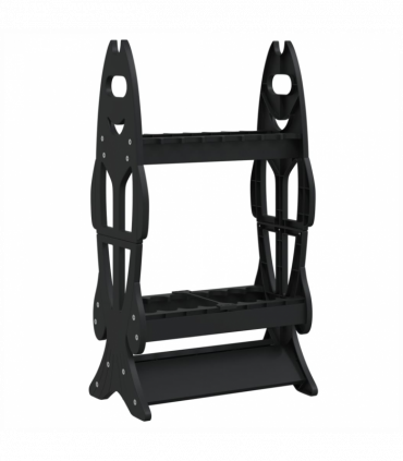 vidaXL Fishing Rod Rack for 16 Rods Black