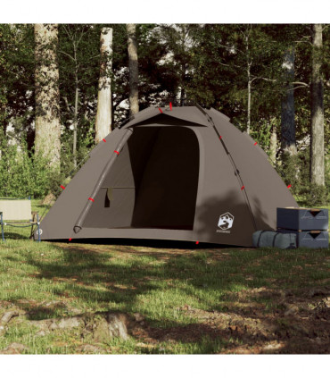 vidaXL Fishing Tent 4-Person Brown Quick Release