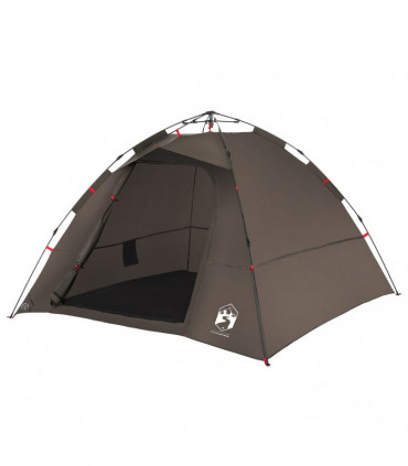 vidaXL Fishing Tent 4-Person Brown Quick Release