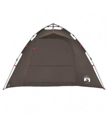vidaXL Fishing Tent 4-Person Brown Quick Release