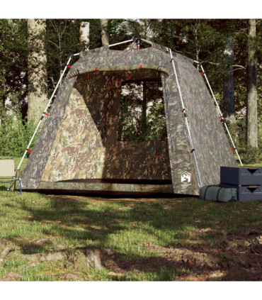 vidaXL Fishing Tent 4-Person Camouflage Quick Release