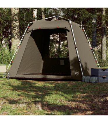 vidaXL Fishing Tent 4-Person Olive Green Quick Release