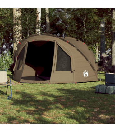 vidaXL Fishing Tent 4-Person Olive Green Waterproof