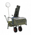 vidaXL Fishing Trolley Green with 2 Wheels Powder-coated Steel