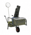 vidaXL Fishing Trolley Green with Wheel Powder-coated Steel