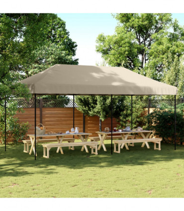 vidaXL Foldable Party Tent Pop-Up Taupe 580x292x315 cm