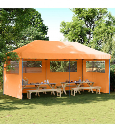 vidaXL Foldable Party Tent Pop-Up with 3 Sidewalls Orange