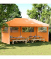 vidaXL Foldable Party Tent Pop-Up with 3 Sidewalls Orange