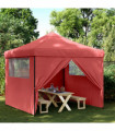 vidaXL Foldable Party Tent Pop-Up with 4 Sidewalls Burgundy