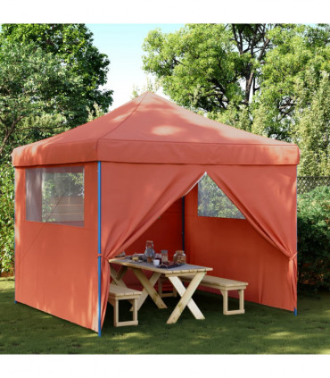 vidaXL Foldable Party Tent Pop-Up with 4 Sidewalls Terracotta