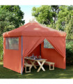 vidaXL Foldable Party Tent Pop-Up with 4 Sidewalls Terracotta