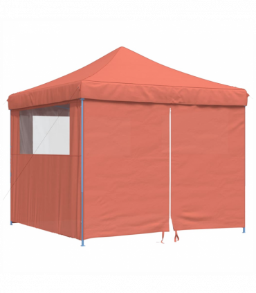 vidaXL Foldable Party Tent Pop-Up with 4 Sidewalls Terracotta