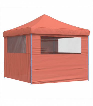 vidaXL Foldable Party Tent Pop-Up with 4 Sidewalls Terracotta