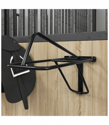 vidaXL Foldable Saddle Rack Wall Mounted Black Iron