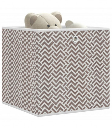 vidaXL Foldable Storage Boxes 10 pcs Brown 32x32x32 cm Non-woven Fabric