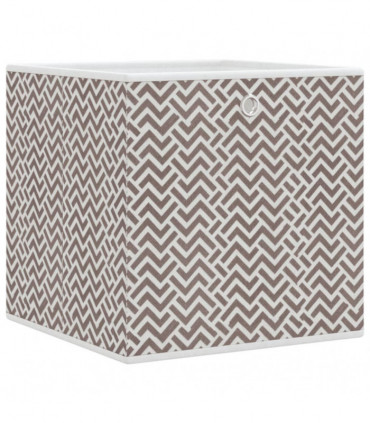 vidaXL Foldable Storage Boxes 10 pcs Brown 32x32x32 cm Non-woven Fabric