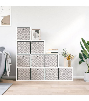 vidaXL Foldable Storage Boxes 10 pcs Brown 32x32x32 cm Non-woven Fabric