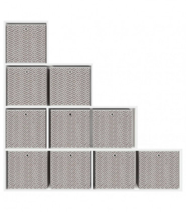 vidaXL Foldable Storage Boxes 10 pcs Brown 32x32x32 cm Non-woven Fabric