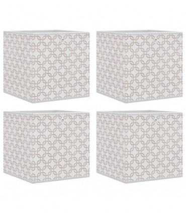 vidaXL Foldable Storage Boxes 4 pcs Cream 32x32x32 cm Non-woven Fabric