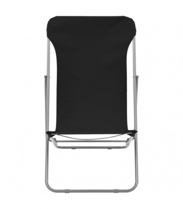vidaXL Folding Beach Chairs 2 pcs Steel and Oxford Fabric Black