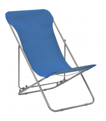 vidaXL Folding Beach Chairs 2 pcs Steel and Oxford Fabric Blue