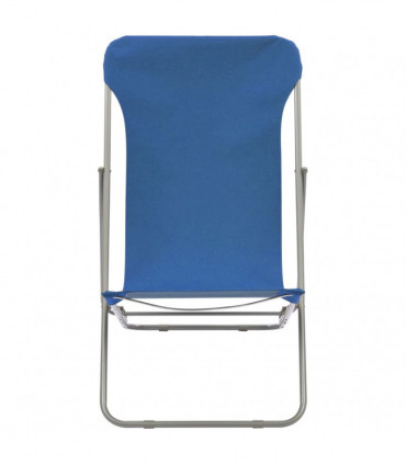 vidaXL Folding Beach Chairs 2 pcs Steel and Oxford Fabric Blue