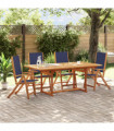 vidaXL Folding Garden Chairs 4 pcs Solid Wood Acacia and Textilene