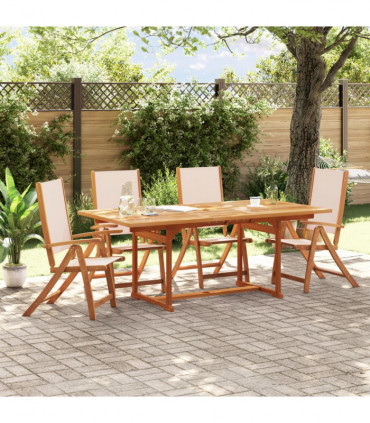 vidaXL Folding Garden Chairs 4 pcs Solid Wood Acacia and Textilene