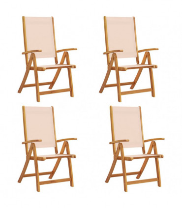 vidaXL Folding Garden Chairs 4 pcs Solid Wood Acacia and Textilene