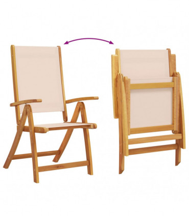 vidaXL Folding Garden Chairs 4 pcs Solid Wood Acacia and Textilene
