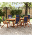 vidaXL Folding Garden Chairs 6 pcs Solid Wood Acacia and Textilene