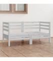 vidaXL Garden 2-Seater Sofa White Solid Pinewood