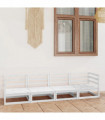 vidaXL Garden 4-Seater Sofa White Solid Pinewood