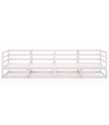 vidaXL Garden 4-Seater Sofa White Solid Pinewood