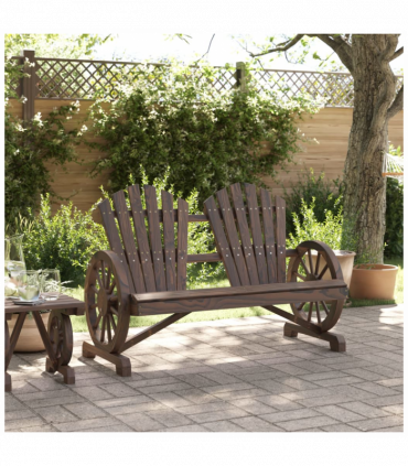 vidaXL Garden Adirondack Chair 2-Seater Solid Wood Fir