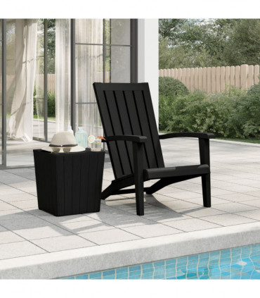 vidaXL Garden Adirondack Chair Black Polypropylene