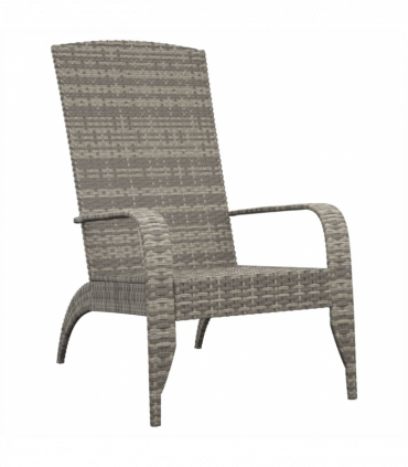 vidaXL Garden Adirondack Chair Grey Poly Rattan