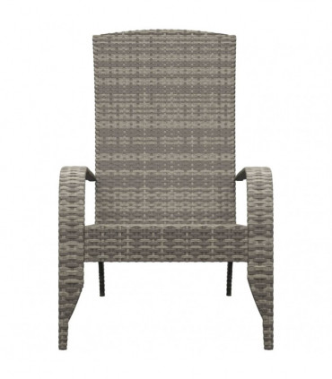 vidaXL Garden Adirondack Chair Grey Poly Rattan