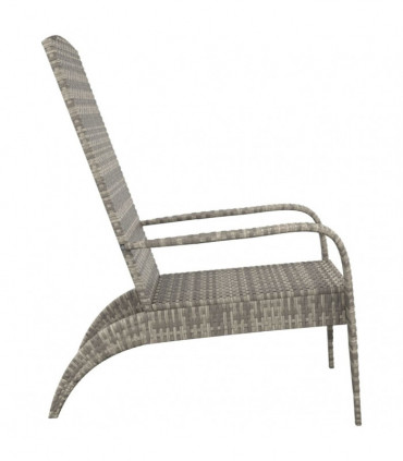vidaXL Garden Adirondack Chair Grey Poly Rattan