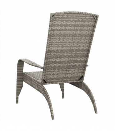 vidaXL Garden Adirondack Chair Grey Poly Rattan