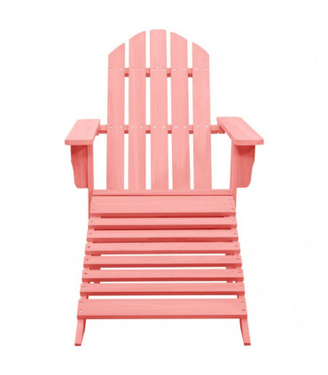 vidaXL Garden Adirondack Chair with Ottoman Solid Fir Wood Pink