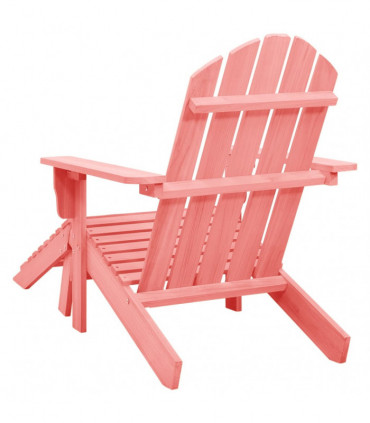 vidaXL Garden Adirondack Chair with Ottoman Solid Fir Wood Pink