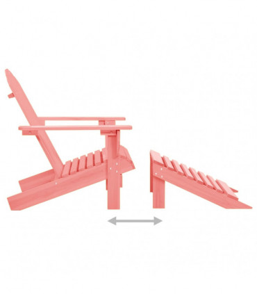 vidaXL Garden Adirondack Chair with Ottoman Solid Fir Wood Pink